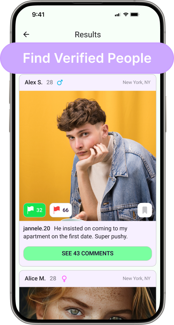 Tea app: confirm someone's identity with profile and background checks